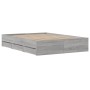 Cama con cajones madera ingeniería gris Sonoma 120x190 cm de , Camas y somieres - Ref: Foro24-3207320, Precio: 184,46 €, Desc...