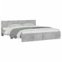 Estructura de cama con cabecero gris hormigón 160x200 cm de , Camas y somieres - Ref: Foro24-3207472, Precio: 174,47 €, Descu...