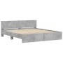 Estructura de cama con cabecero gris hormigón 160x200 cm de , Camas y somieres - Ref: Foro24-3207472, Precio: 174,47 €, Descu...