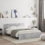 Concrete gray bed frame with headboard 150x200 cm by , Beds and slatted bases - Ref: Foro24-3207479, Price: 183,63 €, Discoun...