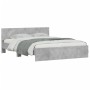 Concrete gray bed frame with headboard 150x200 cm by , Beds and slatted bases - Ref: Foro24-3207479, Price: 183,63 €, Discoun...