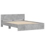 Concrete gray bed frame with headboard 150x200 cm by , Beds and slatted bases - Ref: Foro24-3207479, Price: 183,63 €, Discoun...