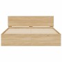 Sonoma oak bed frame with headboard 140x200 cm by , Beds and slatted bases - Ref: Foro24-3207485, Price: 143,99 €, Discount: %