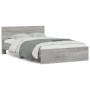 Sonoma gray bed frame with headboard 120x190 cm by , Beds and slatted bases - Ref: Foro24-3207516, Price: 161,44 €, Discount: %