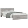 Sonoma gray bed frame with headboard 120x190 cm by , Beds and slatted bases - Ref: Foro24-3207516, Price: 161,44 €, Discount: %