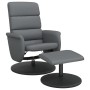 Reclining armchair with footrest in gray synthetic leather by , Armchairs - Ref: Foro24-356723, Price: 168,15 €, Discount: %