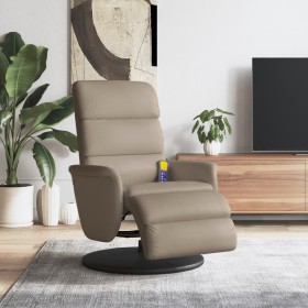 Sillón reclinable masaje reposapiés cuero sintético capuchino de , Sillones - Ref: Foro24-356728, Precio: 273,13 €, Descuento: %