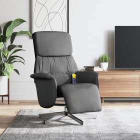 Sillón reclinable de masaje con reposapiés tela gris oscuro de , Sillones - Ref: Foro24-356670, Precio: 183,07 €, Descuento: %