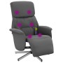 Dark gray fabric reclining massage chair with footrest by , Armchairs - Ref: Foro24-356670, Price: 183,07 €, Discount: %