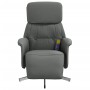 Dark gray fabric reclining massage chair with footrest by , Armchairs - Ref: Foro24-356670, Price: 183,07 €, Discount: %