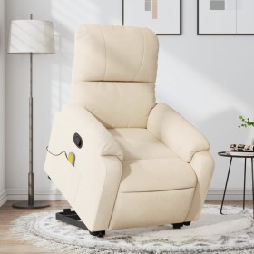 Liftable Massage Recliner Beige Microfiber Fabric by , Armchairs - Ref: Foro24-3204941, Price: 331,99 €, Discount: %