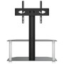 Corner TV stand with 2 levels for 32-70 inch TVs, black and silver. by , TV Furniture - Ref: Foro24-358167, Price: 88,99 €, D...