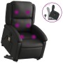 Reclining massage chair with lift in genuine black leather by , Armchairs - Ref: Foro24-3204266, Price: 395,25 €, Discount: %