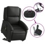 Reclining massage chair with lift in genuine black leather by , Armchairs - Ref: Foro24-3204266, Price: 395,25 €, Discount: %