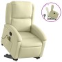 Sillón reclinable elevable cuero auténtico color crema de , Sillones - Ref: Foro24-3204264, Precio: 491,99 €, Descuento: %