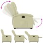 Sillón reclinable elevable cuero auténtico color crema de , Sillones - Ref: Foro24-3204264, Precio: 491,99 €, Descuento: %