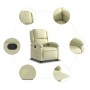 Sillón reclinable elevable cuero auténtico color crema de , Sillones - Ref: Foro24-3204264, Precio: 491,99 €, Descuento: %