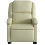 Sillón reclinable elevable cuero auténtico color crema de , Sillones - Ref: Foro24-3204264, Precio: 491,99 €, Descuento: %