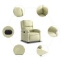 Sillón reclinable eléctrico elevable cuero auténtico crema de , Sillones - Ref: Foro24-3204272, Precio: 481,99 €, Descuento: %