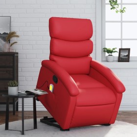 Sillón reclinable de masaje de pie cuero artificial rojo de , Sillones - Ref: Foro24-3204052, Precio: 267,99 €, Descuento: %