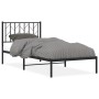 Estructura de cama con cabecero metal negro 90x190 cm de , Camas y somieres - Ref: Foro24-374429, Precio: 64,66 €, Descuento: %