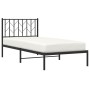 Estructura de cama con cabecero metal negro 90x190 cm de , Camas y somieres - Ref: Foro24-374429, Precio: 64,66 €, Descuento: %