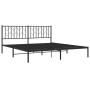 Bed frame with black metal headboard 180x200 cm by , Beds and slatted bases - Ref: Foro24-374441, Price: 127,61 €, Discount: %