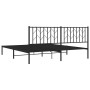 Bed frame with black metal headboard 180x200 cm by , Beds and slatted bases - Ref: Foro24-374441, Price: 127,61 €, Discount: %