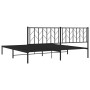 Bed frame with black metal headboard 193x203 cm by , Beds and slatted bases - Ref: Foro24-374443, Price: 92,99 €, Discount: %