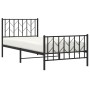 Estructura de cama con cabecero y estribo metal negro 90x200 cm de , Camas y somieres - Ref: Foro24-374448, Precio: 87,52 €, ...