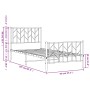 Bettgestell mit Kopfteil und Fußteil aus schwarzem Metall 90x200 cm von , Betten und Lattenroste - Ref: Foro24-374448, Preis:...