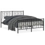 Black metal headboard and footboard bed frame 140x190cm by , Beds and slatted bases - Ref: Foro24-374455, Price: 106,63 €, Di...