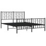 Black metal headboard and footboard bed frame 140x190cm by , Beds and slatted bases - Ref: Foro24-374455, Price: 106,63 €, Di...