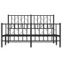 Black metal headboard and footboard bed frame 140x190cm by , Beds and slatted bases - Ref: Foro24-374455, Price: 106,63 €, Di...