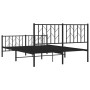 Black metal headboard and footboard bed frame 140x190cm by , Beds and slatted bases - Ref: Foro24-374455, Price: 106,63 €, Di...