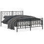 Black metal headboard and footboard bed frame 150x200cm by , Beds and slatted bases - Ref: Foro24-374457, Price: 124,70 €, Di...