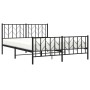 Black metal headboard and footboard bed frame 150x200cm by , Beds and slatted bases - Ref: Foro24-374457, Price: 124,70 €, Di...