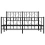 Black metal headboard and footboard bed frame 150x200cm by , Beds and slatted bases - Ref: Foro24-374457, Price: 124,70 €, Di...