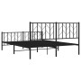 Black metal headboard and footboard bed frame 150x200cm by , Beds and slatted bases - Ref: Foro24-374457, Price: 124,70 €, Di...