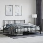 Black metal headboard and footboard bed frame 183x213cm by , Beds and slatted bases - Ref: Foro24-374460, Price: 148,19 €, Di...