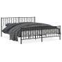 Black metal headboard and footboard bed frame 183x213cm by , Beds and slatted bases - Ref: Foro24-374460, Price: 148,19 €, Di...