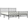 Black metal headboard and footboard bed frame 183x213cm by , Beds and slatted bases - Ref: Foro24-374460, Price: 148,19 €, Di...