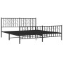 Black metal headboard and footboard bed frame 183x213cm by , Beds and slatted bases - Ref: Foro24-374460, Price: 148,19 €, Di...