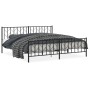 Black metal headboard and footboard bed frame 200x200cm by , Beds and slatted bases - Ref: Foro24-374462, Price: 128,90 €, Di...