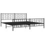 Black metal headboard and footboard bed frame 200x200cm by , Beds and slatted bases - Ref: Foro24-374462, Price: 128,90 €, Di...