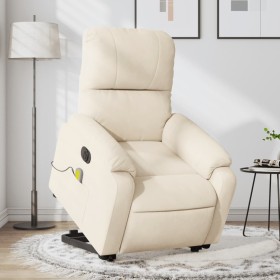 Electric massage chair with liftable recliner, beige fabric by , Armchairs - Ref: Foro24-3204955, Price: 379,99 €, Discount: %