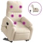 Electric massage chair with liftable recliner, beige fabric by , Armchairs - Ref: Foro24-3204955, Price: 340,89 €, Discount: %