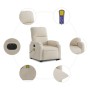 Electric massage chair with liftable recliner, beige fabric by , Armchairs - Ref: Foro24-3204955, Price: 340,89 €, Discount: %