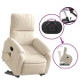 Electric massage chair with liftable recliner, beige fabric by , Armchairs - Ref: Foro24-3204955, Price: 340,89 €, Discount: %