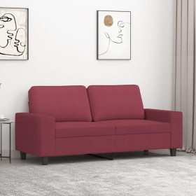 Two-seater red wine fabric sofa, 140 cm by , Sofas - Ref: Foro24-359397, Price: 265,63 €, Discount: %